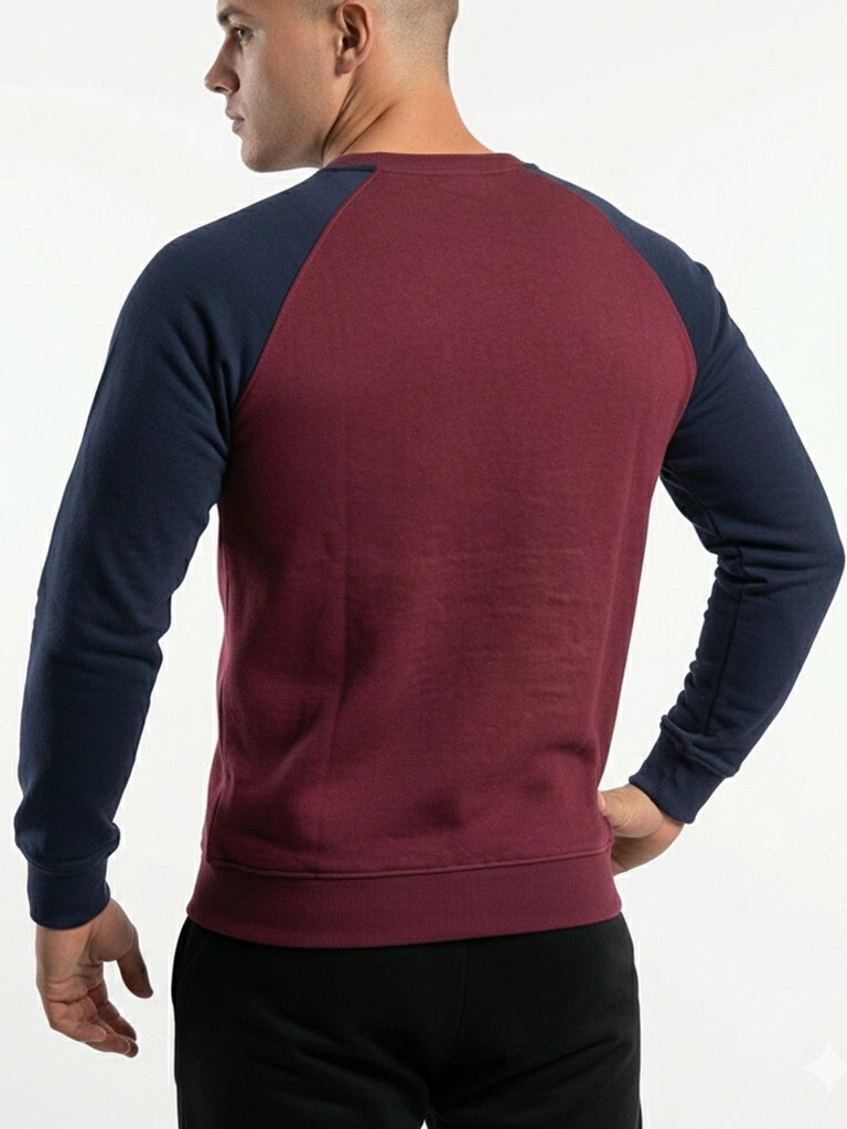 Raglan Navy Sleeves Sweatshirt