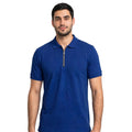 Royal Blue Polo with Metal Zipper
