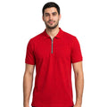 Red Polo with Metal Zipper