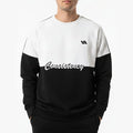 Raglan Panel Graphic Sweatshirt Black & White
