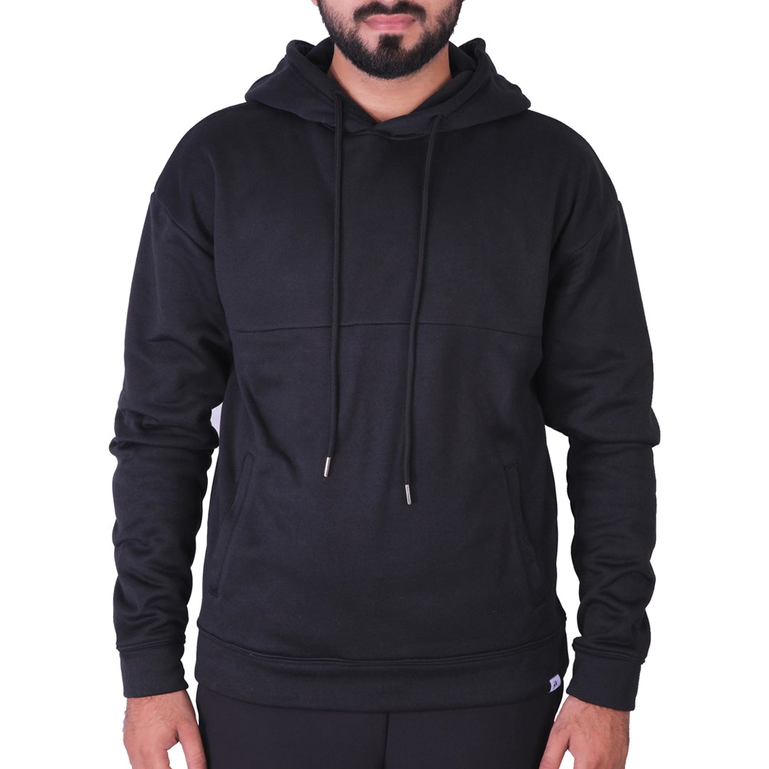Classic Jet Black Polar Fleece Hoodie