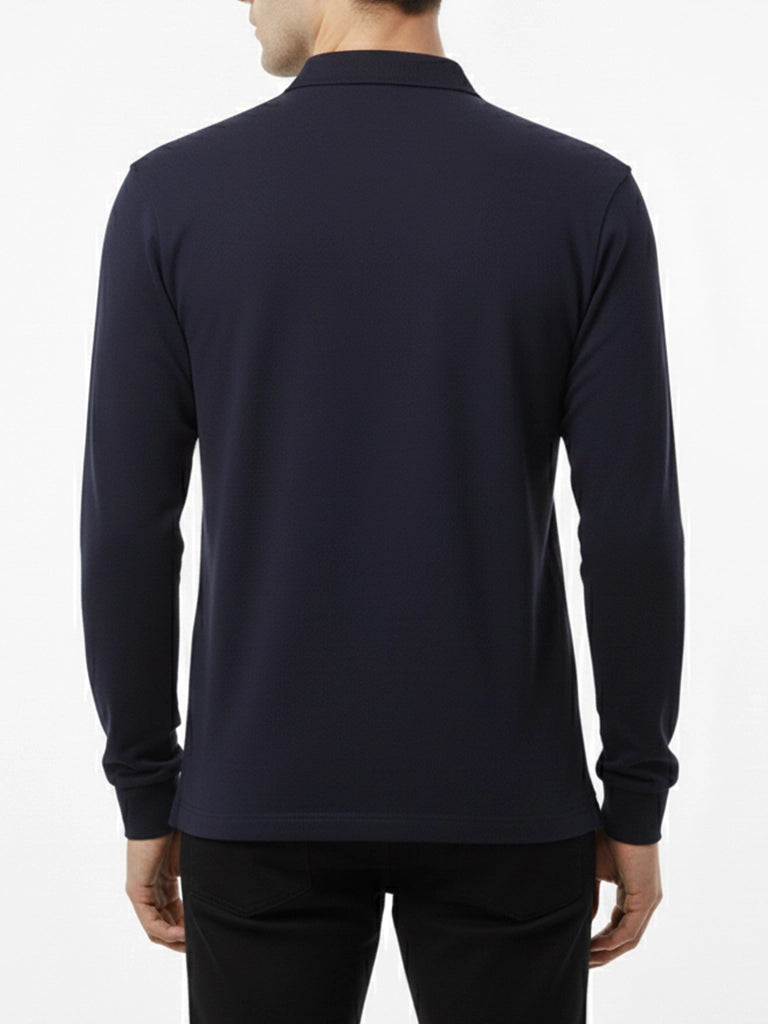 Navy Full Sleeves Polo T-Shirt