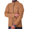 Brown Polar Fleece ZIP Pullover with Dual Side Zipper Pockets