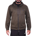 Dark Olive Poly Fleece Zipper Pocket Hoodie