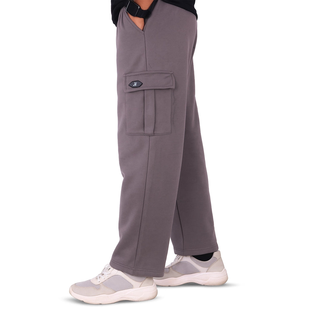 Cargo Cotton Fleece Trouser - Grey