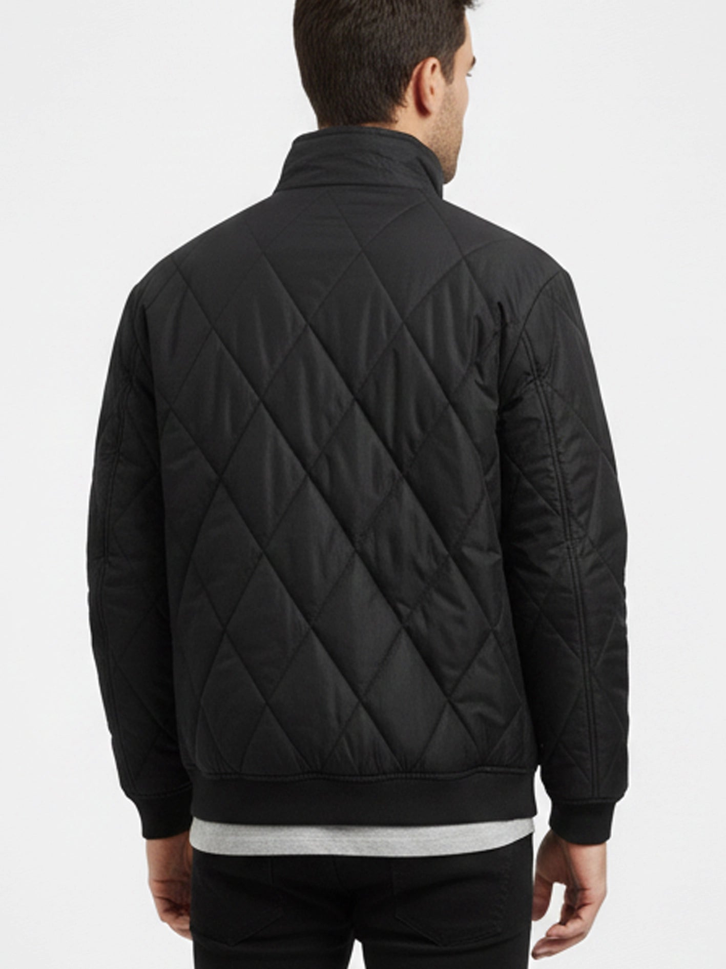 Diamond Quilted Puffer Jacket Black