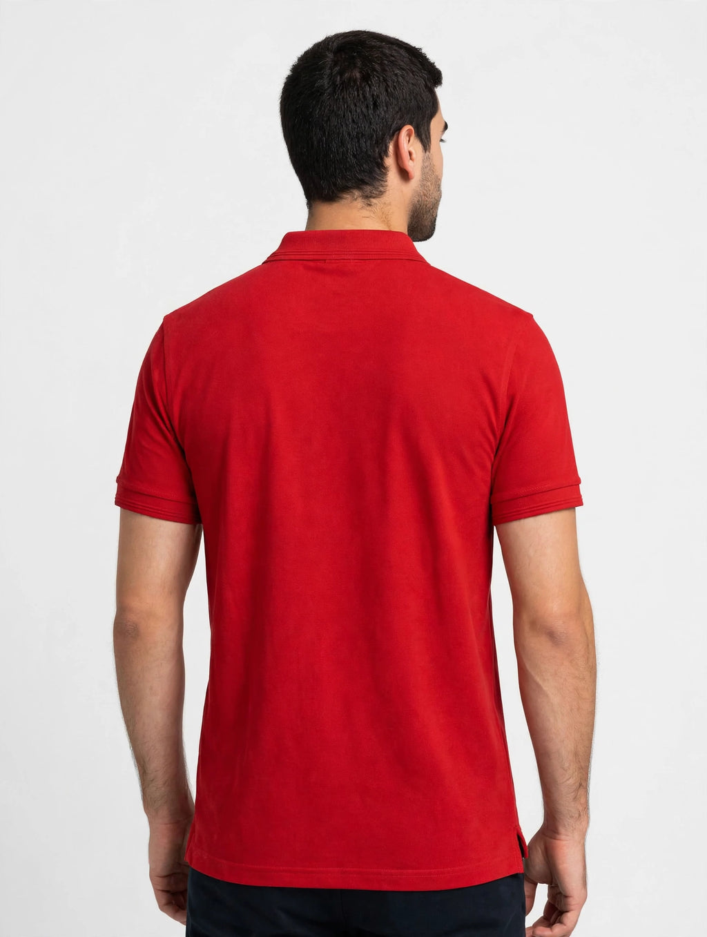 Red Polo with Metal Zipper