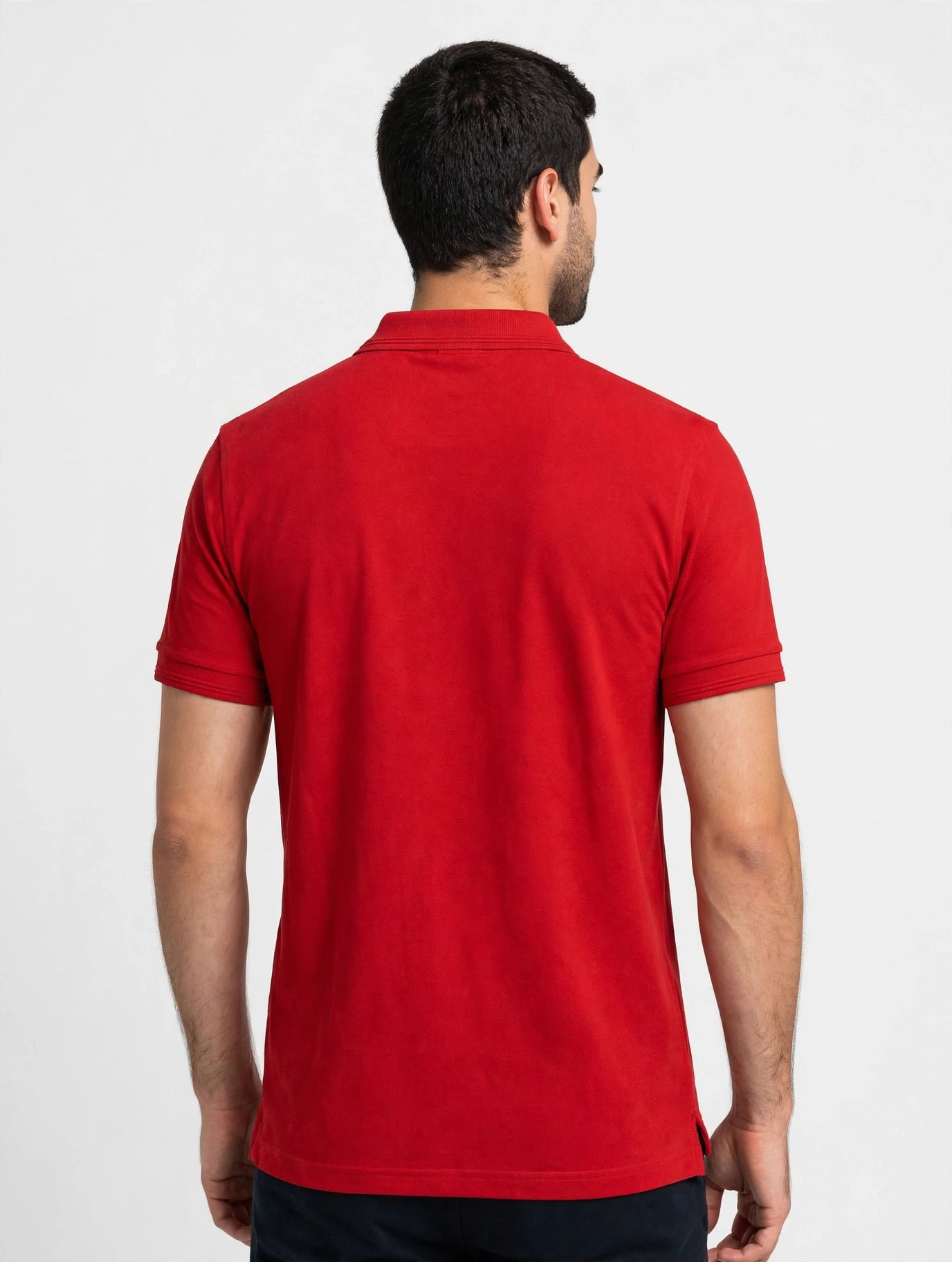Red Polo with Metal Zipper