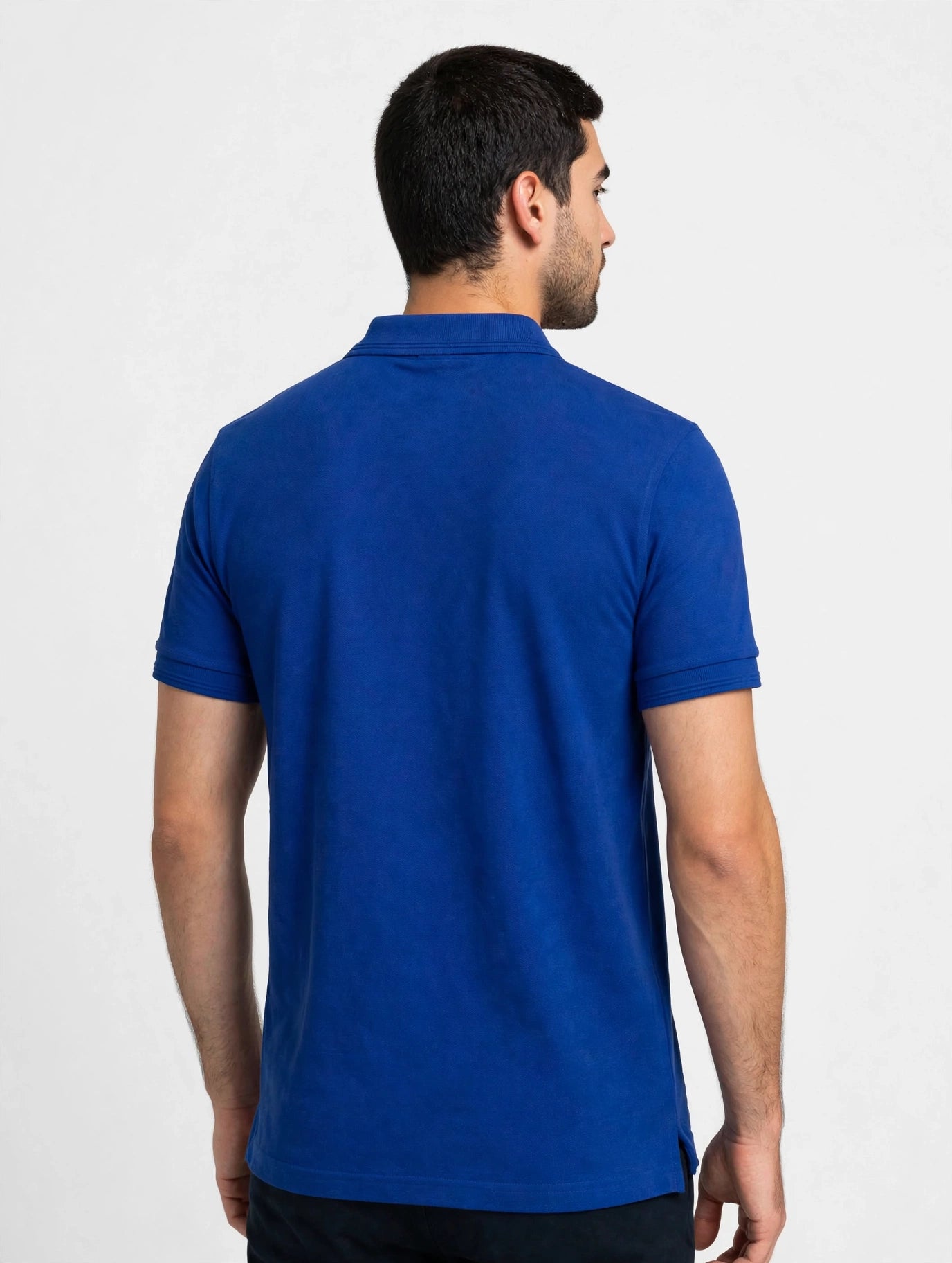 Royal Blue Polo with Metal Zipper