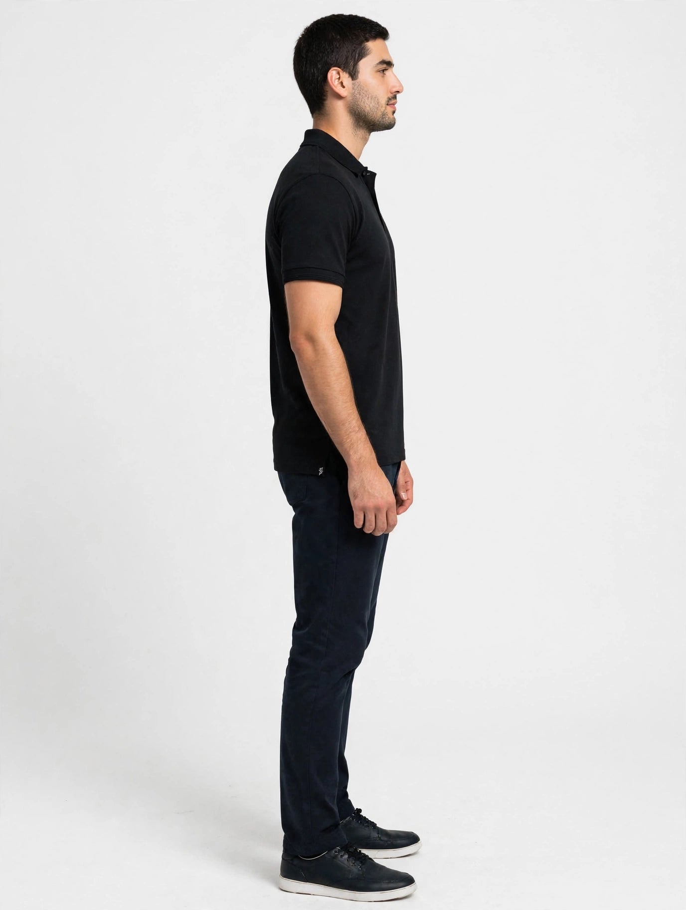 Black Button Polo