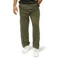 Olive Micro Relaxed Fit Trousers with White Piping