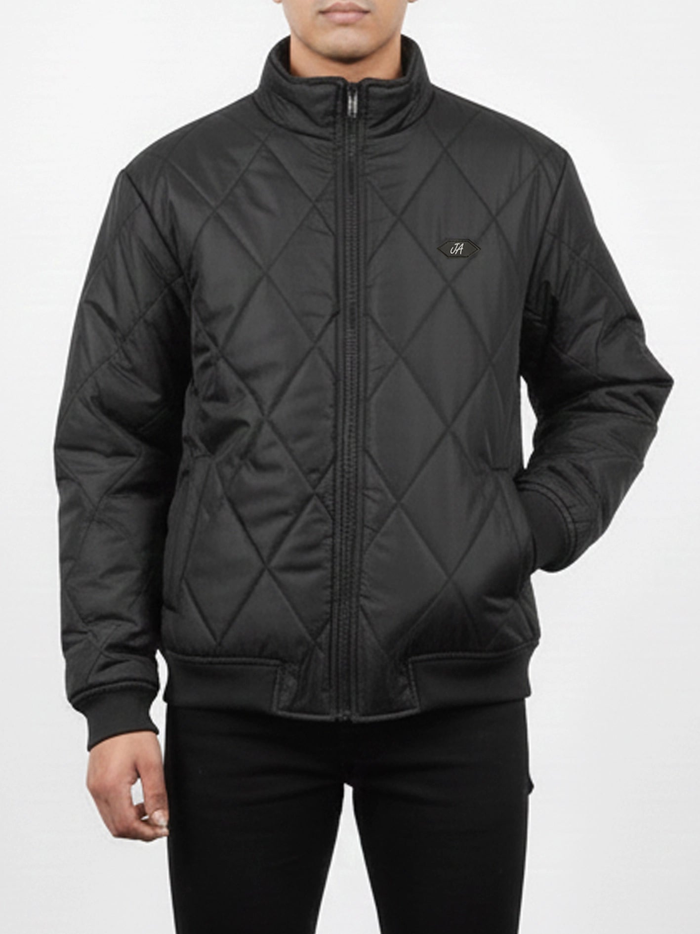 Diamond Quilted Puffer Jacket Black