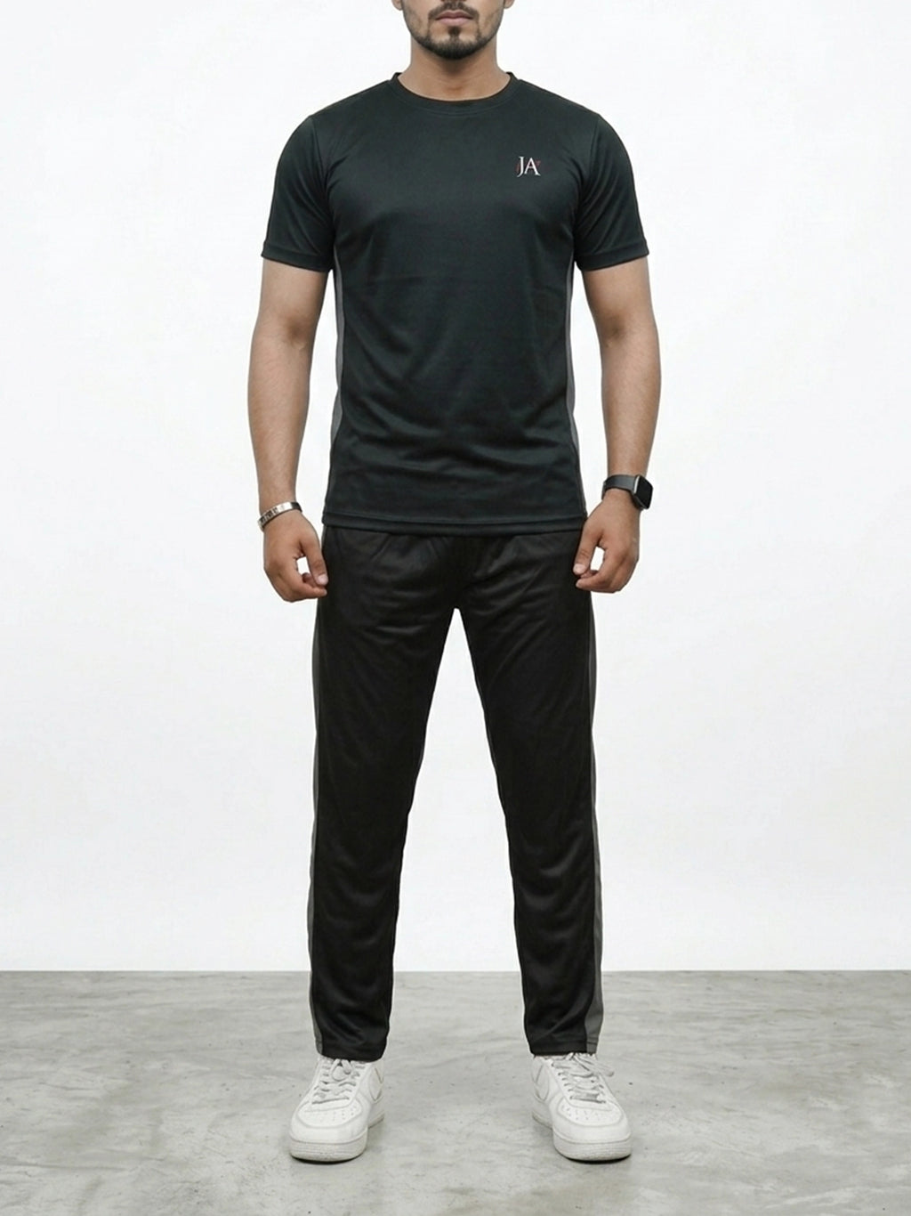 Black DRI-FIT Tshirt & Trouser Tracksuit