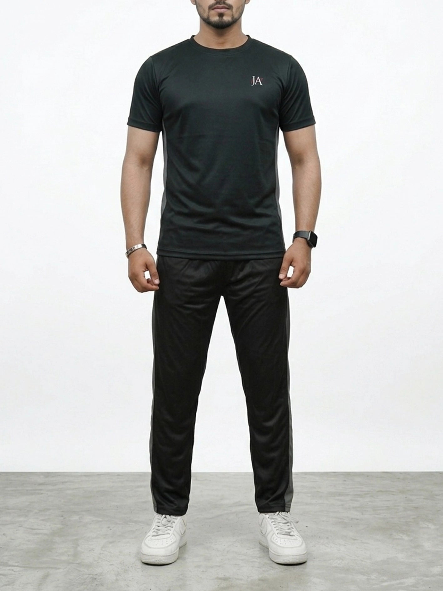 Black DRI-FIT Tshirt & Trouser Tracksuit